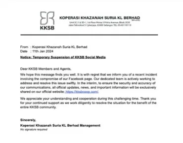 PENGGANTUNGAN SEMENTARA MEDIA SOSIAL KKSB